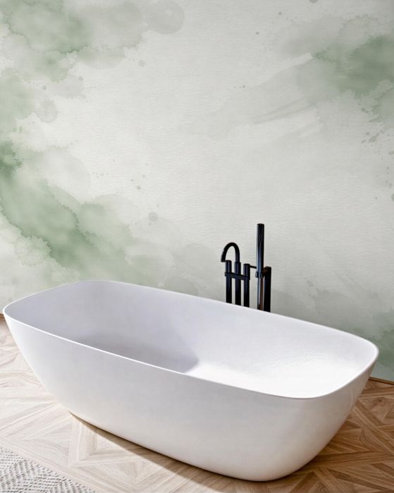 Fototapeten Subtiles mintfarbenes Aquarell