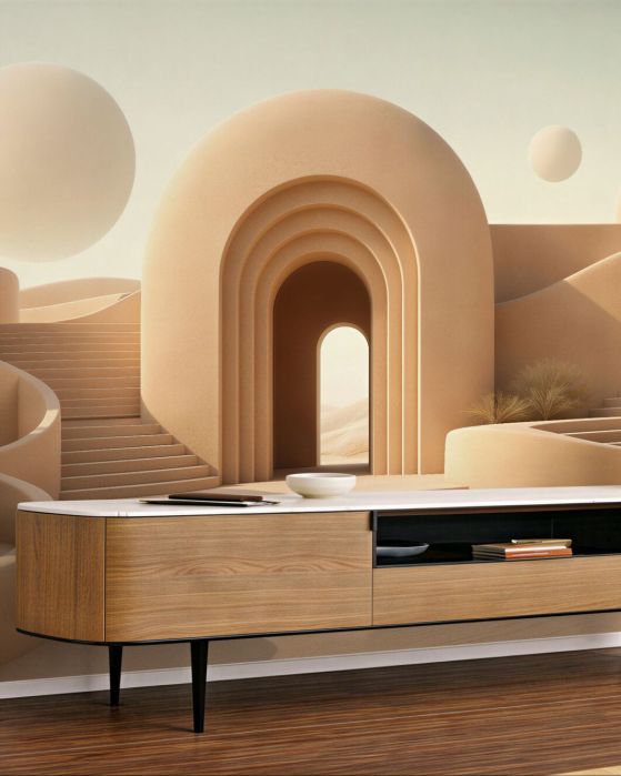 Fototapeten Beige Bögen der Wüstenarchitektur