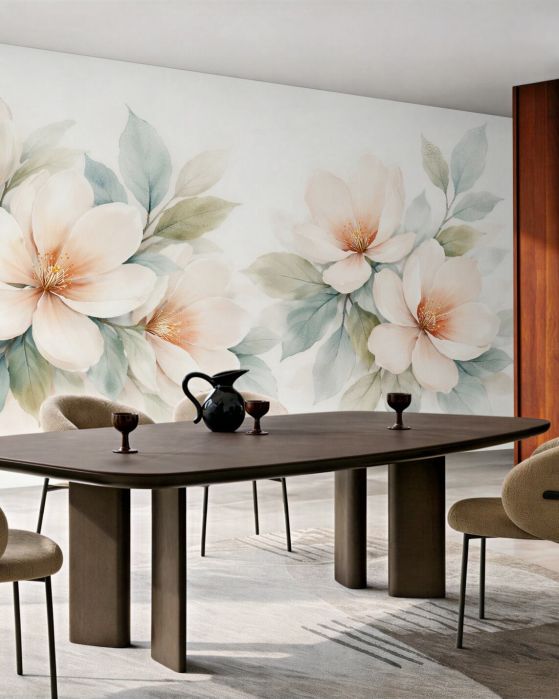 Fototapeten Cremige Magnolien in subtiler Eleganz