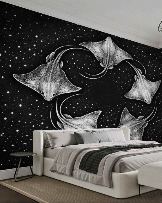 Fototapeten Kosmischer Tanz der Rochen