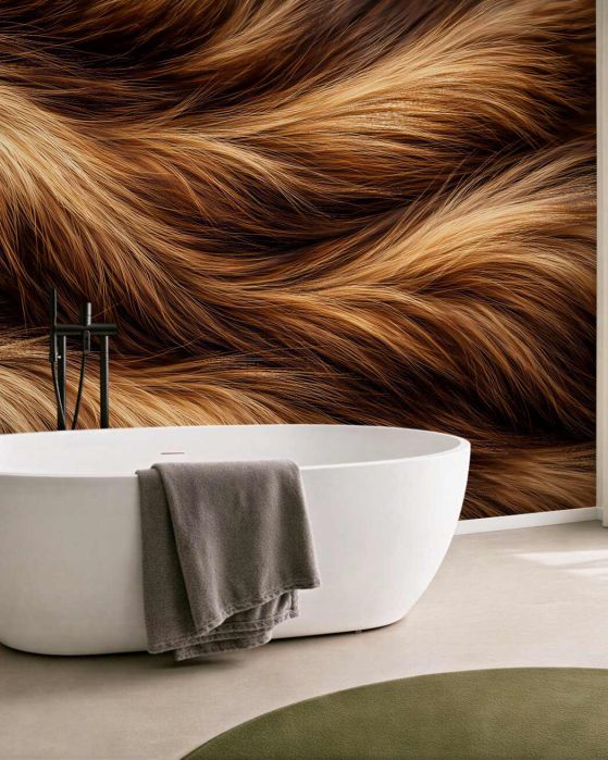 Fototapeten Luxuriöse Textur aus goldenem Fell
