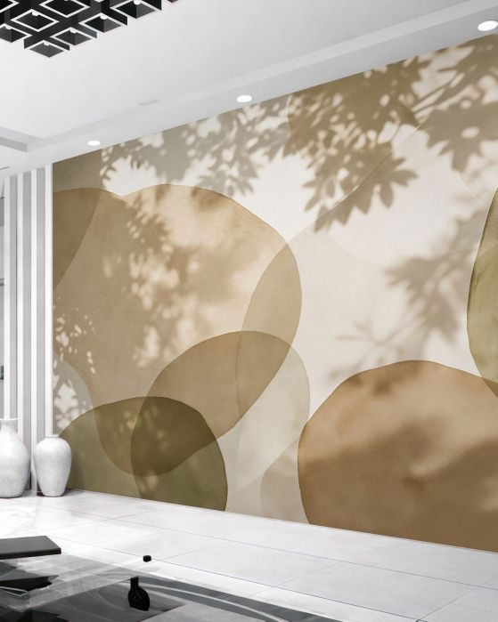 Fototapeten Organische Schatten und beige Formen