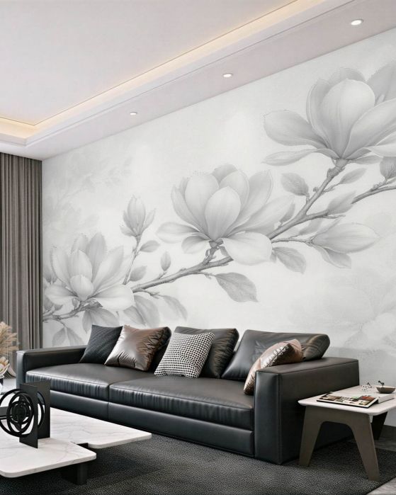 Fototapeten Zarte Magnolie in Weiß