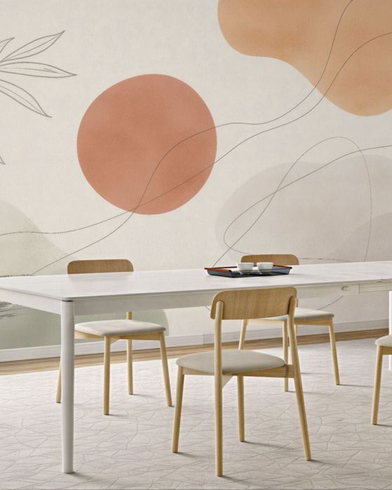 Fototapeten Minimalistische Oliven und Pastellformen