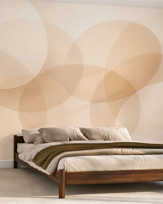 Fototapeten Beige Kreise im subtilen Rhythmus