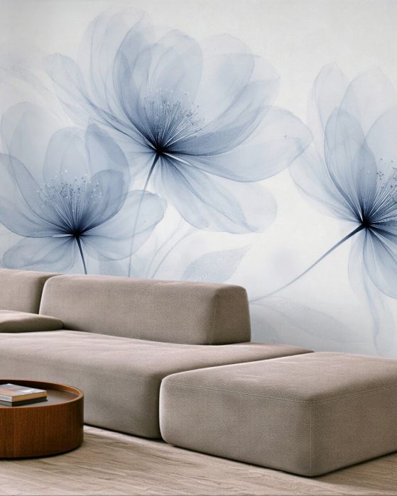 Fototapeten Ätherische blaue Blumen