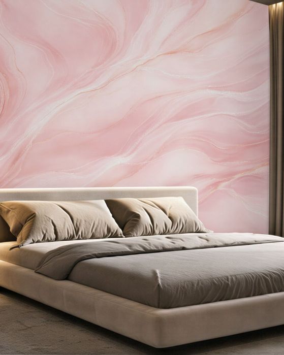Fototapeten Rosa Marmor fließender Eleganz