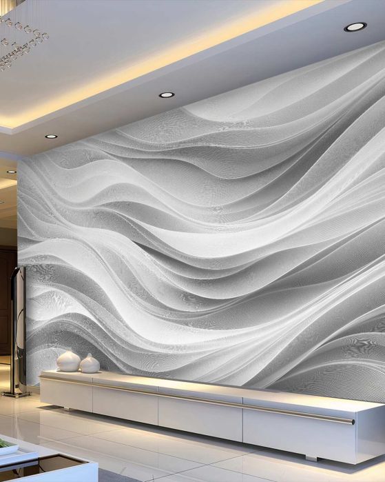 Fototapeten Weiße geschwungene Linien in 3D