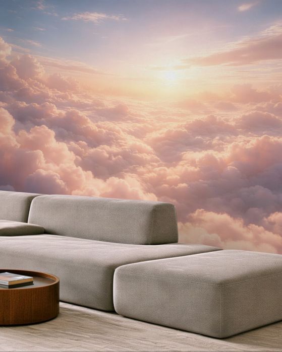 Fototapeten Rosa Wolken im Morgengrauen