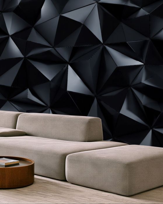 Fototapeten Schwarze geometrische 3D-Formen