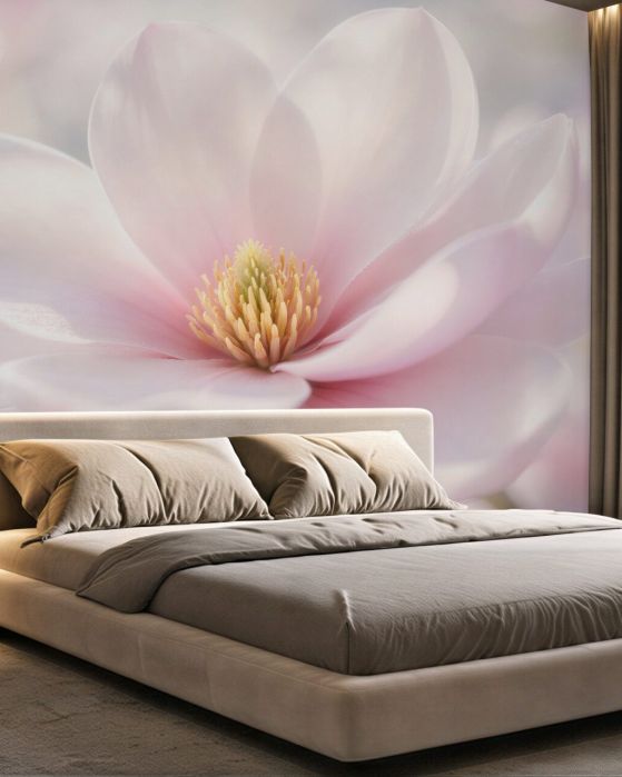 Fototapeten Zarte Magnolie im Glanz