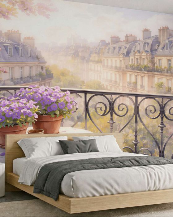 Fototapeten Romantischer Balkon über Paris