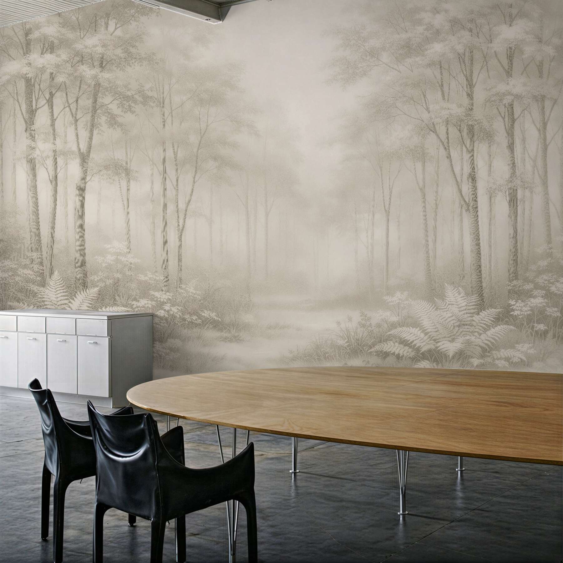 Fototapeten Ätherische Waldlandschaft in Creme