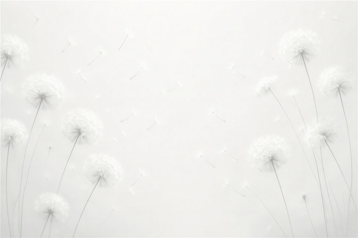 Fototapeten Subtile Pusteblumen im Wind