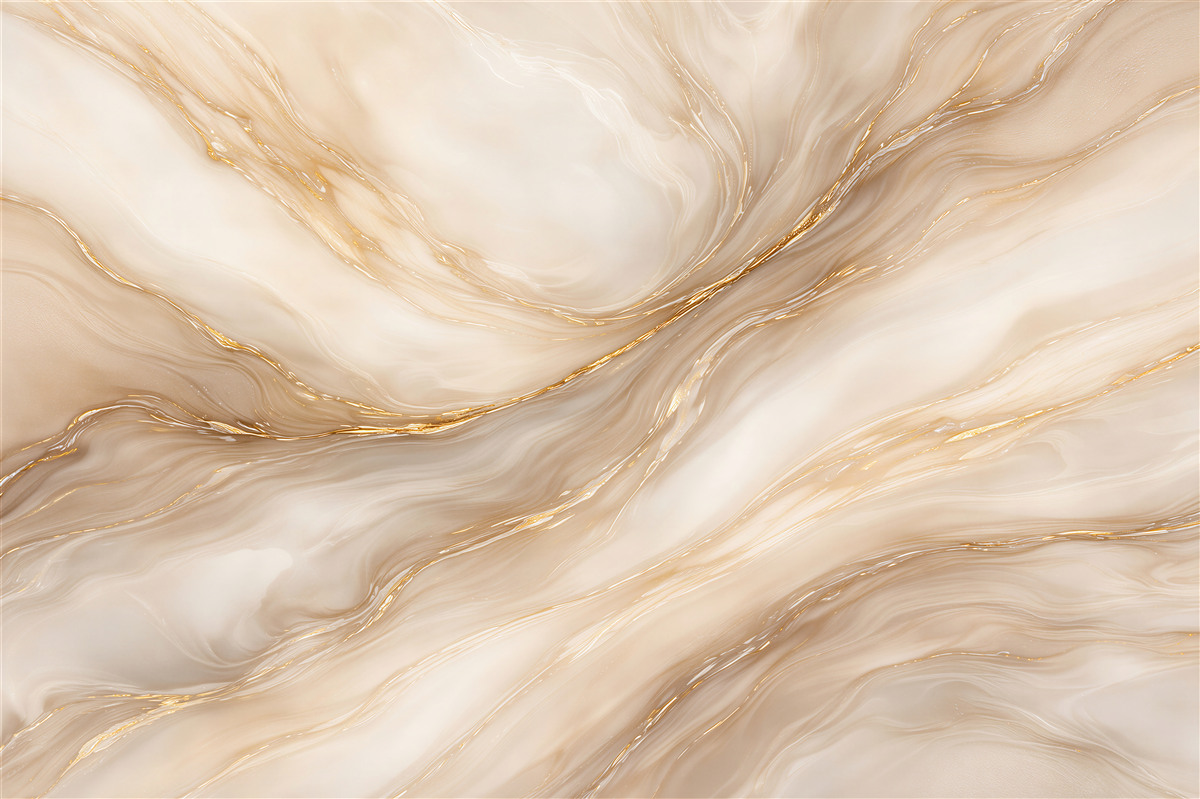 Fototapeten Goldene Adern in cremigem Marmor