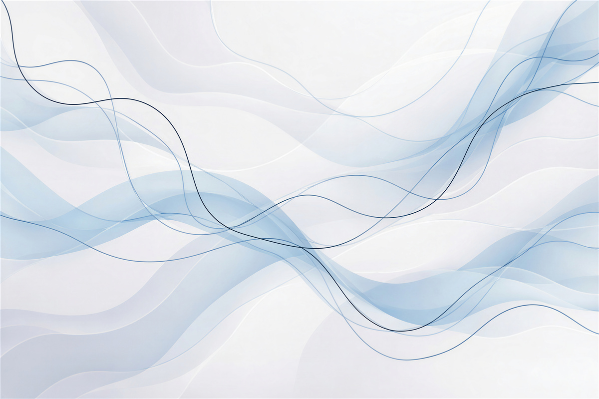Fototapeten Blaue Abstraktion aus Wellen und Linien