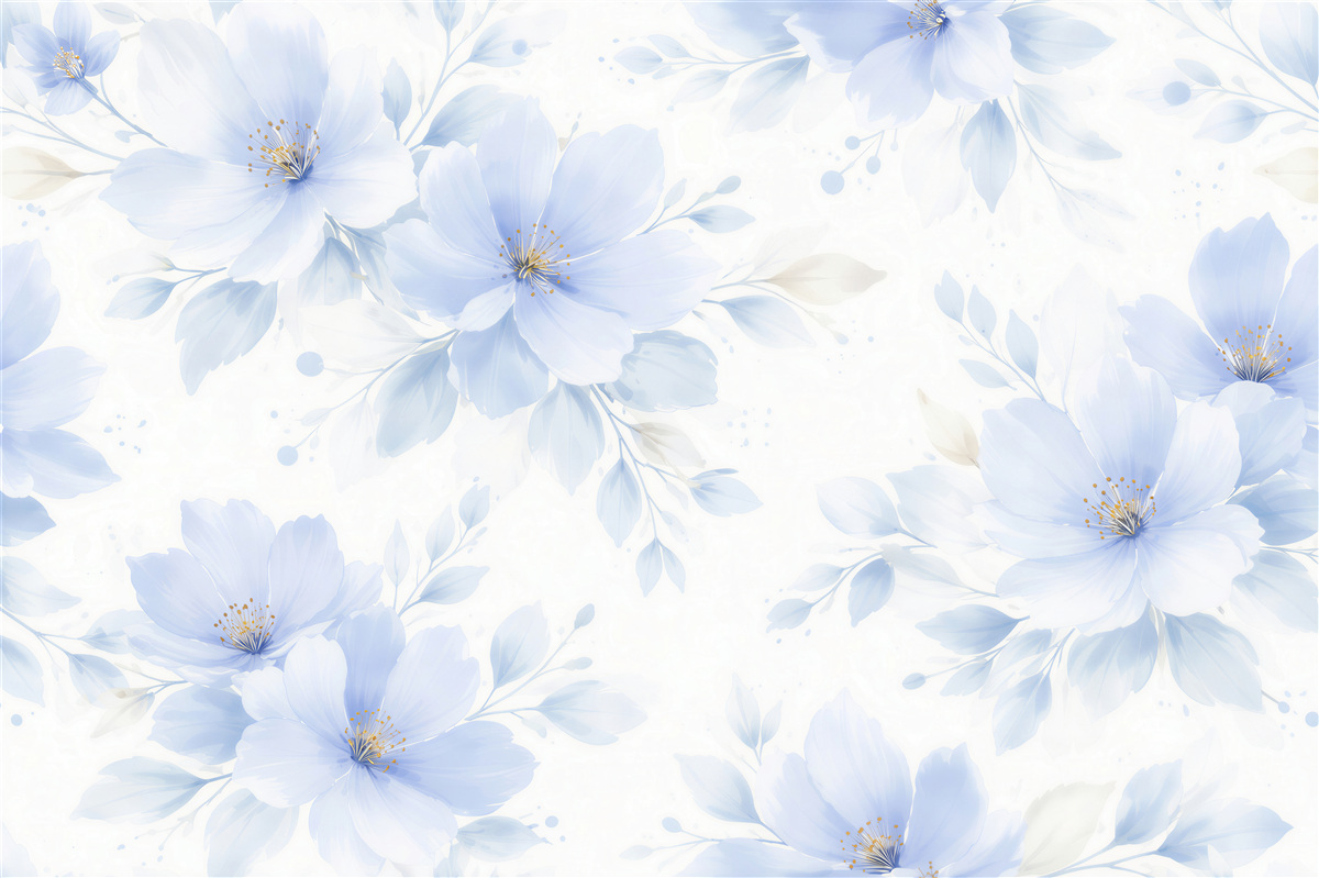 Fototapeten Hellblaue Blumen in Leichtigkeit