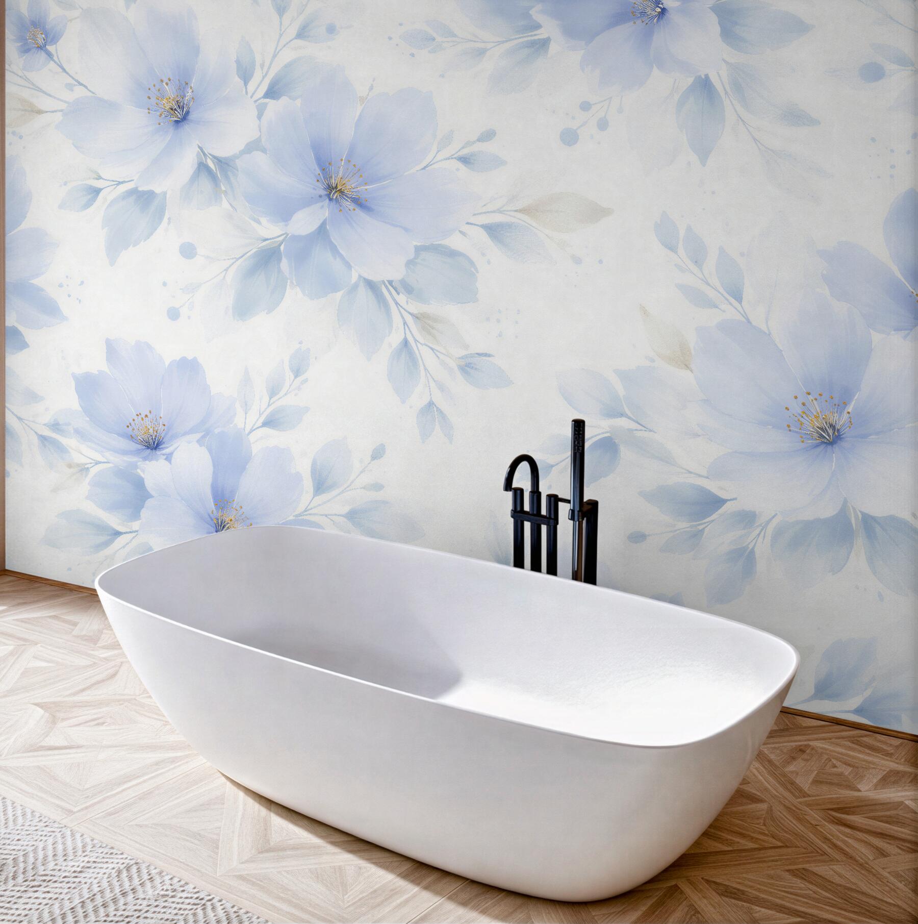 Fototapeten Hellblaue Blumen in Leichtigkeit
