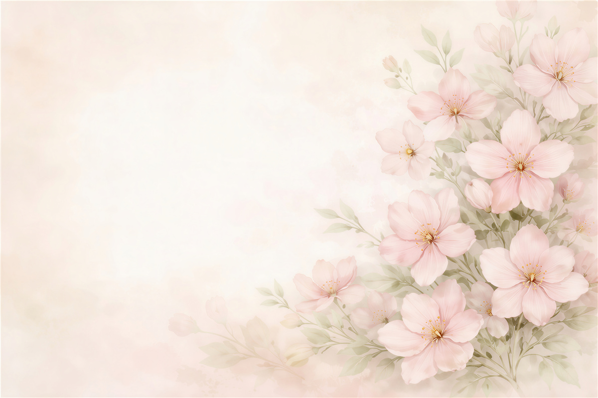 Fototapeten Zarte pastellfarbene Blumen im Glanz
