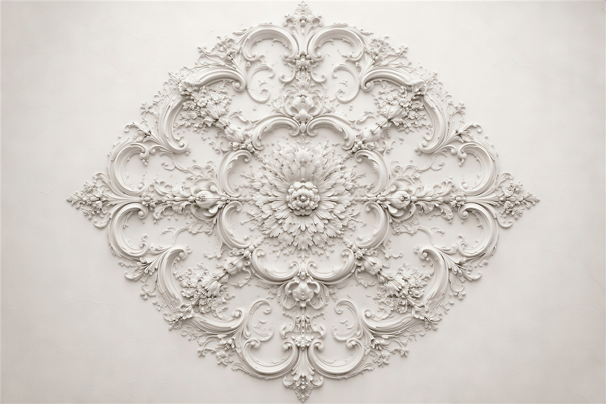 Fototapeten Weiße Ornamentik palastartiger Eleganz