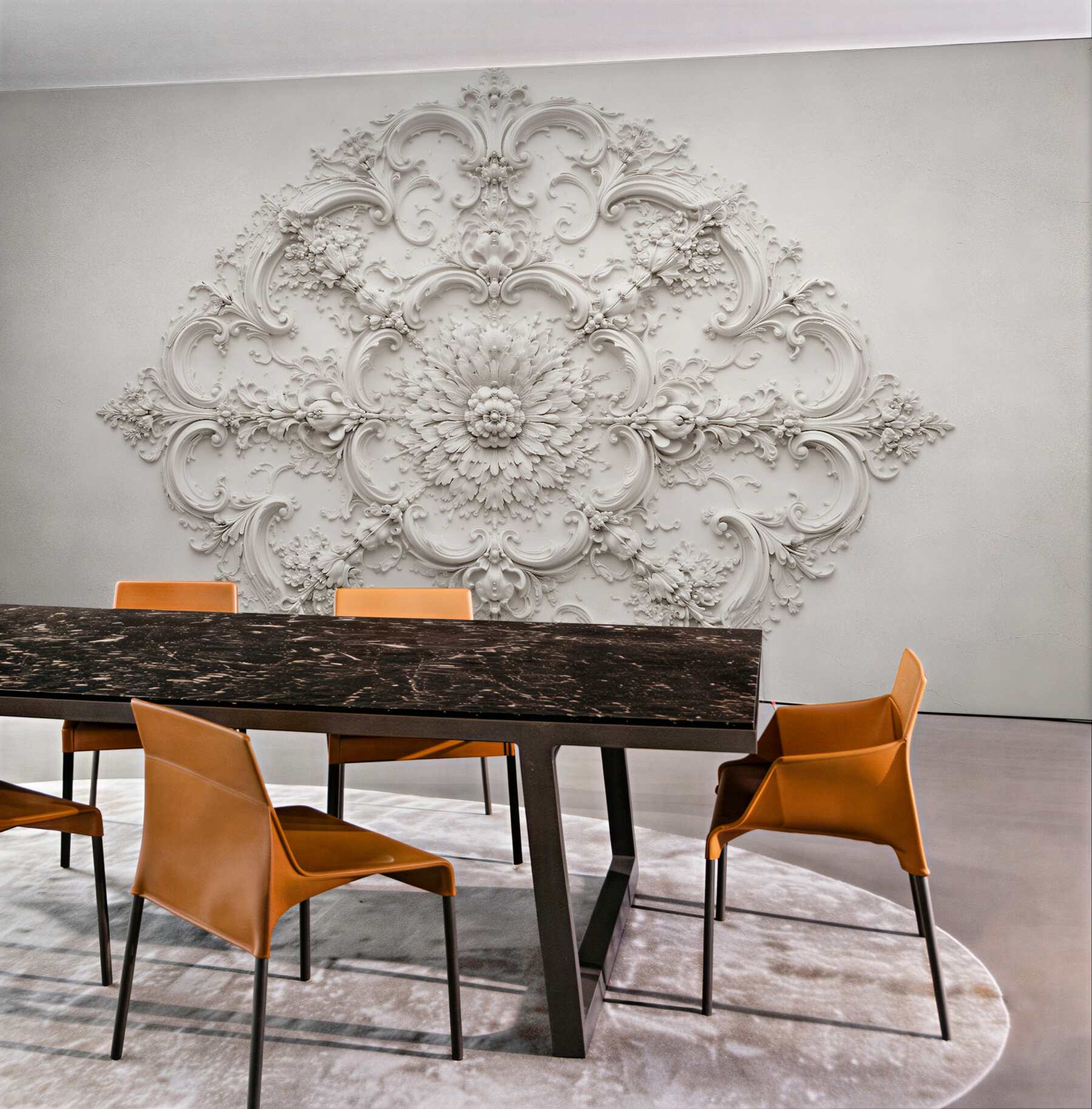 Fototapeten Weiße Ornamentik palastartiger Eleganz