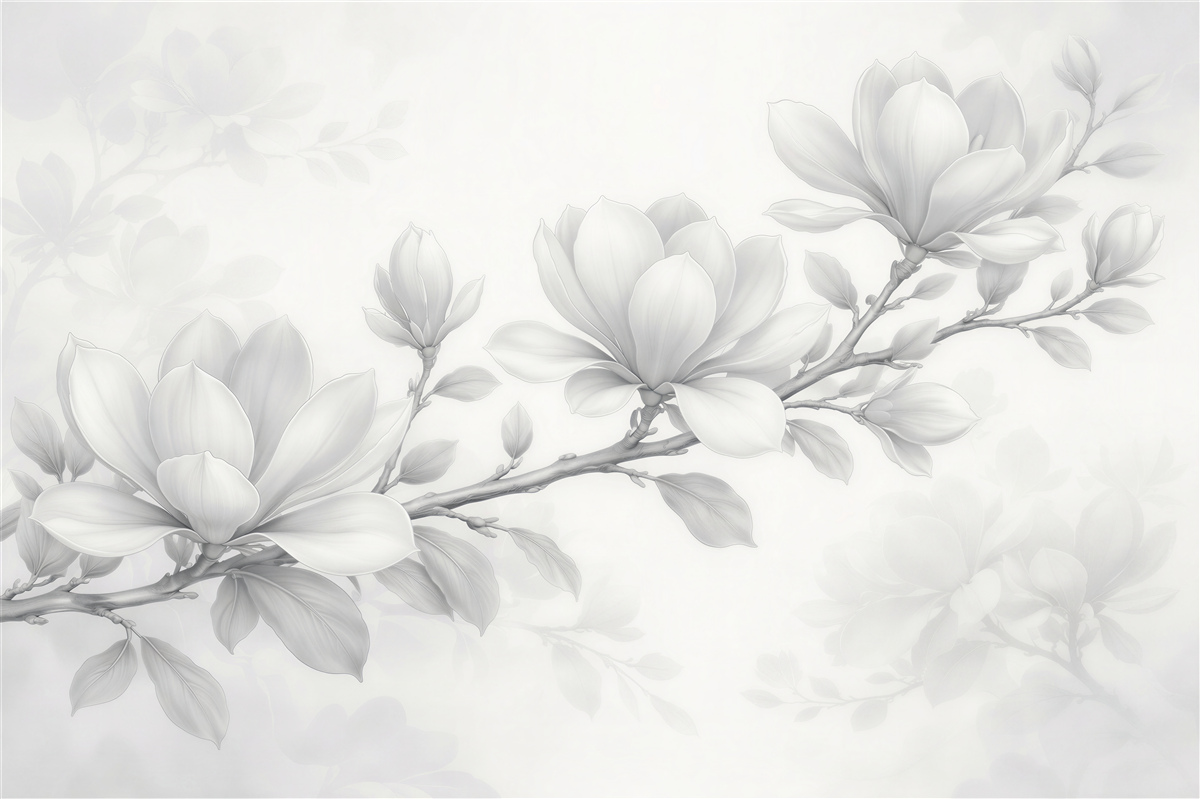 Fototapeten Zarte Magnolie in Weiß