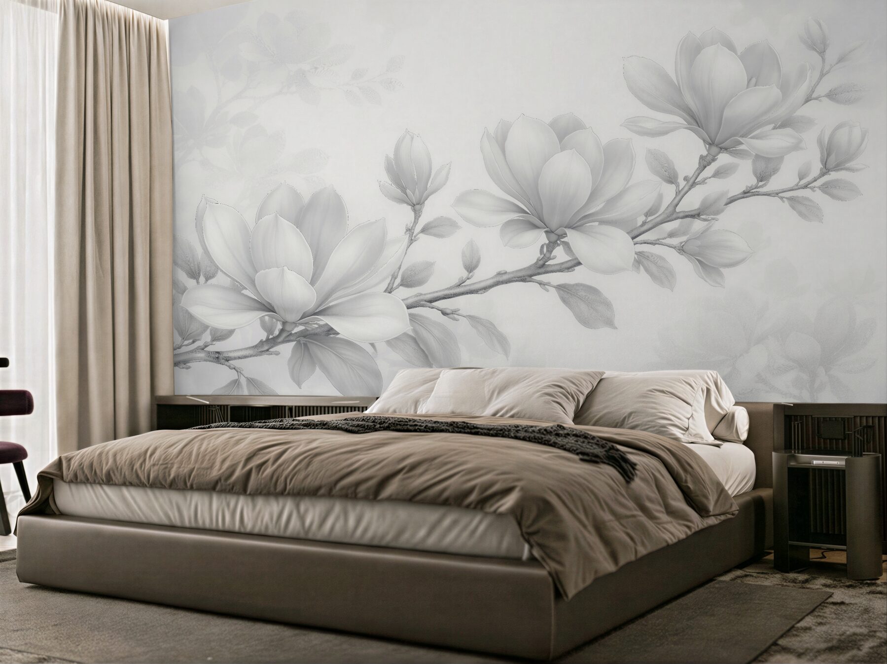 Fototapeten Zarte Magnolie in Weiß