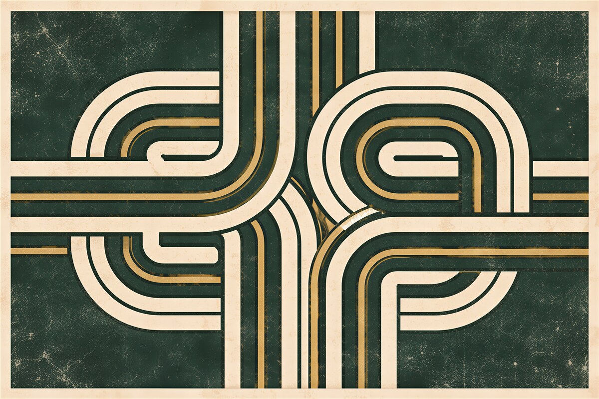 Fototapeten Retro geometrische Linien Elegance