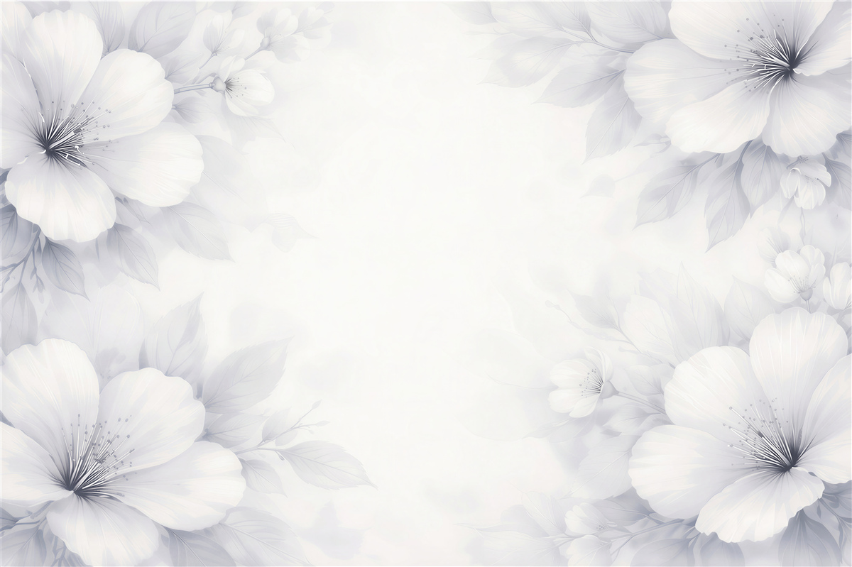 Fototapeten Weiße Blumen zarter Schleier