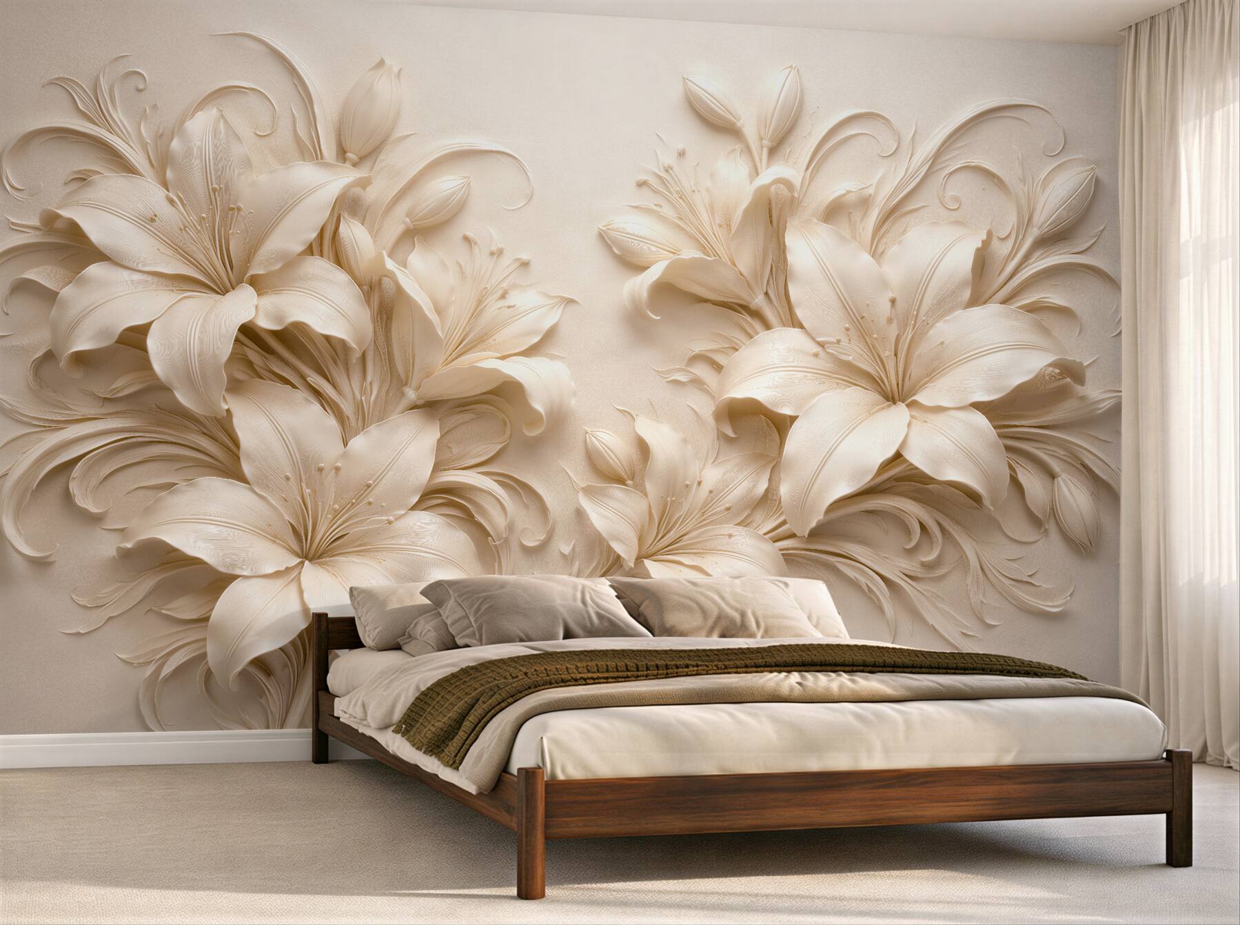 Fototapeten Elegante Lilien im Relief