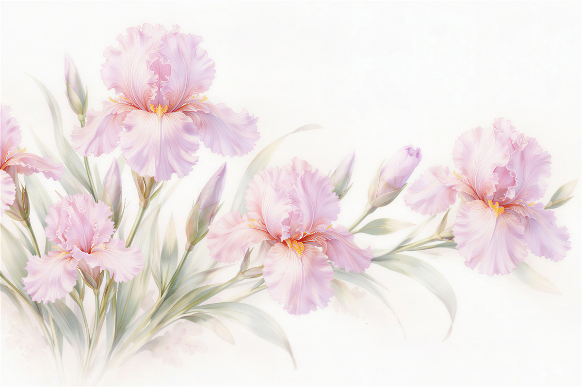 Fototapeten Rosa Iris in subtiler Ausstrahlung