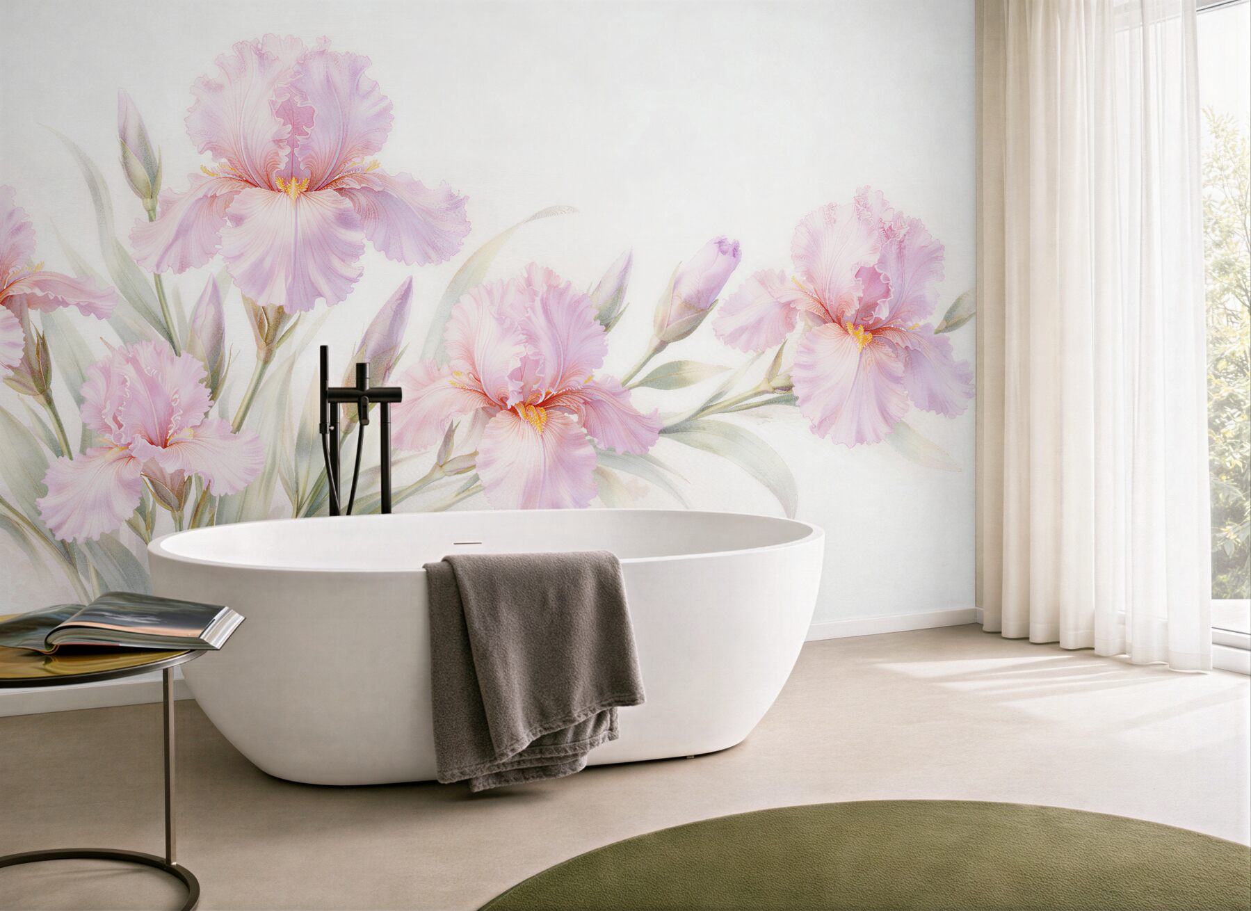 Fototapeten Rosa Iris in subtiler Ausstrahlung