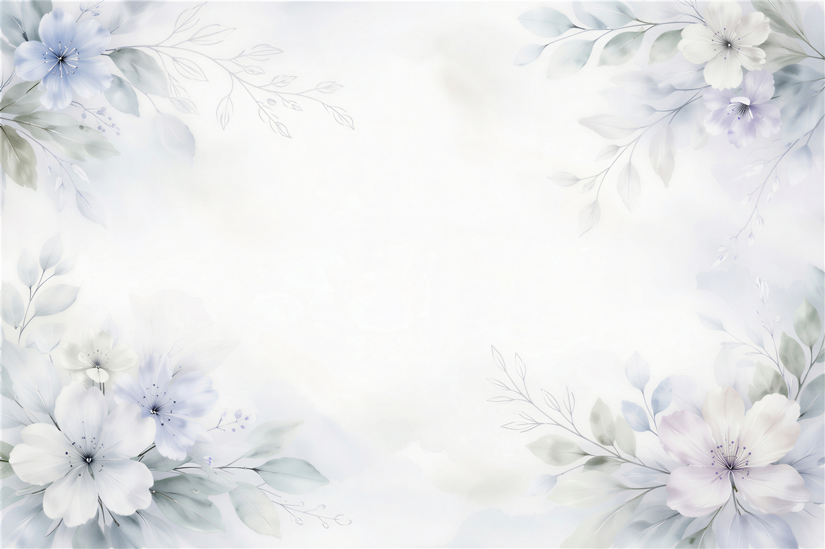 Fototapeten Subtile hellblaue Blumen