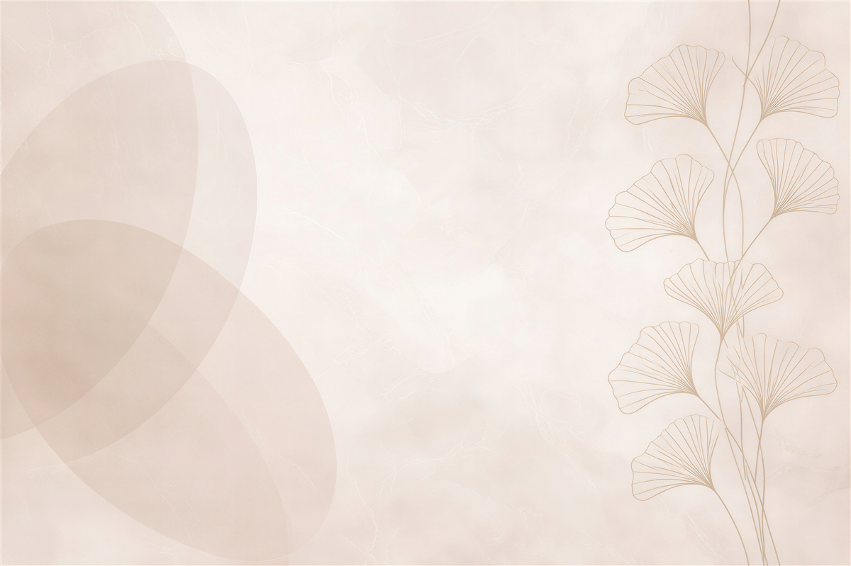 Fototapeten Beige Ginkgo-Blätter