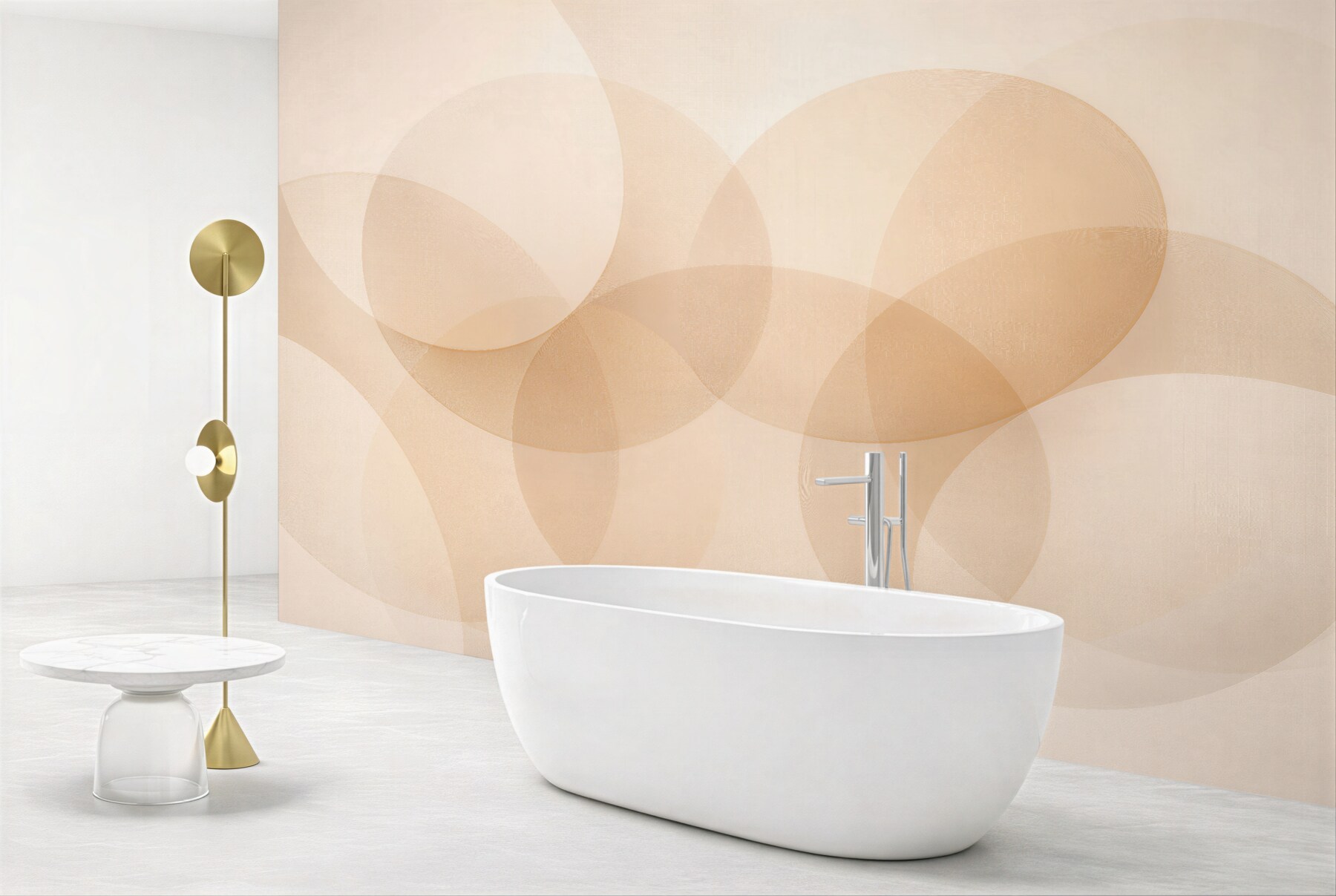 Fototapeten Beige Kreise im subtilen Rhythmus