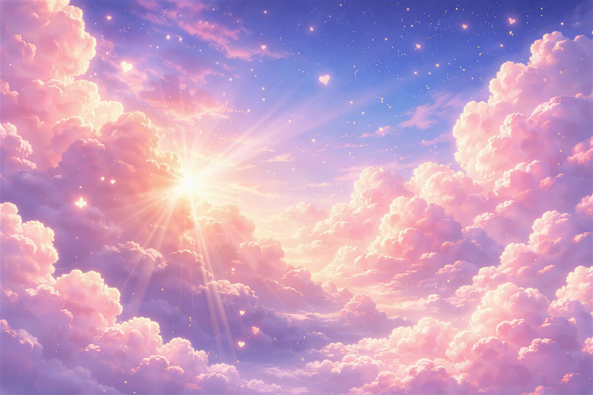 Fototapeten Rosa Himmel voller Träume