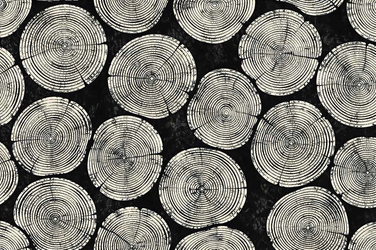 Fototapeten Holzmaserung auf schwarzem Hintergrund