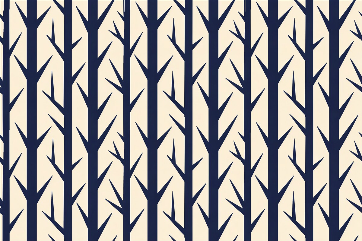 Fototapeten Minimalistischer Rhythmus von Waldstämmen