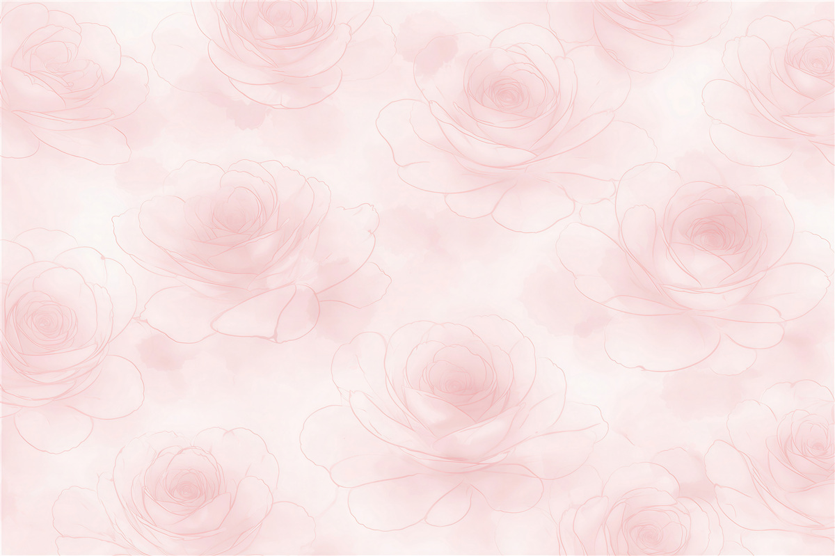 Fototapeten Pudrige Rosen im zarten Nebel