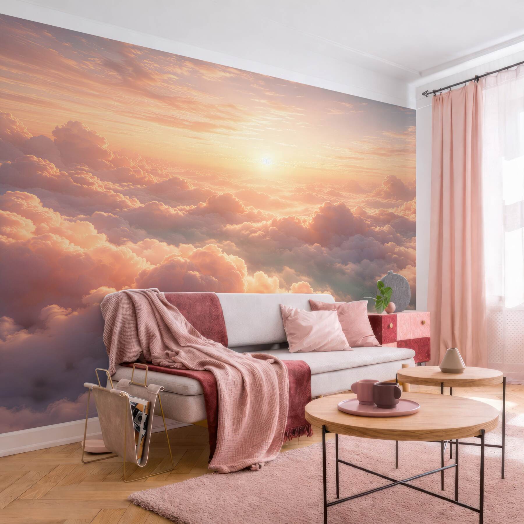 Fototapeten Pastellfarbene Wolken im Morgengrauen