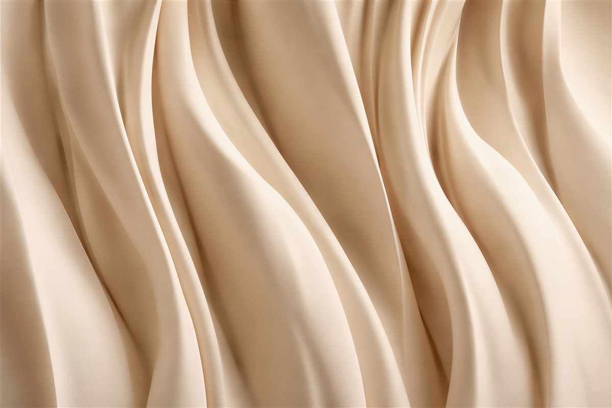 Fototapeten Beige Wellen aus Seidenstoff