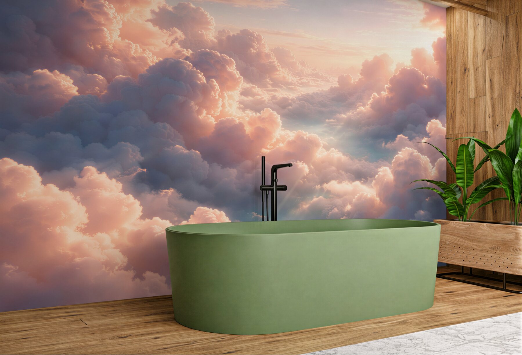 Fototapeten Rosenfarbene Wolken im Morgengrauen