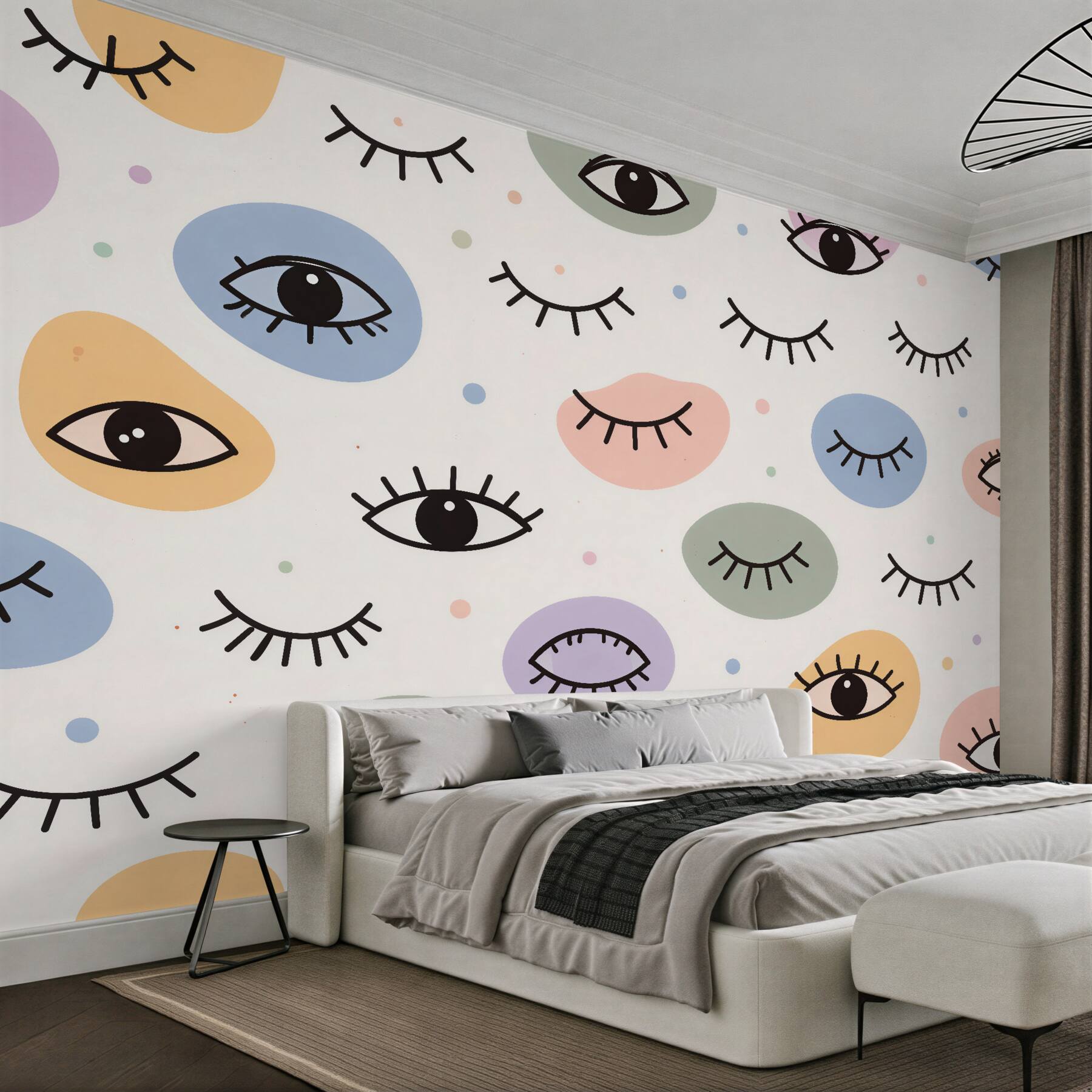 Fototapeten Pastellfarbene Boho-Augen