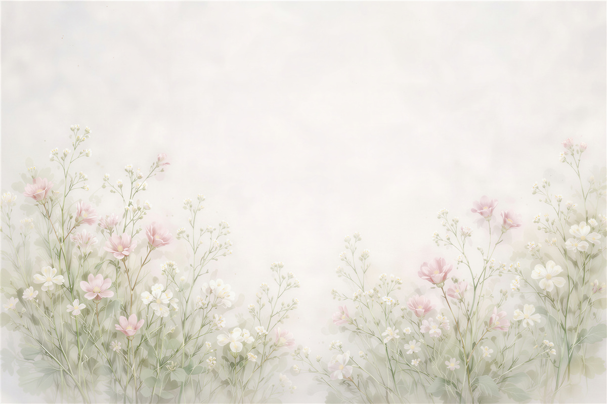 Fototapeten Pastellfarbene Blumenwiese
