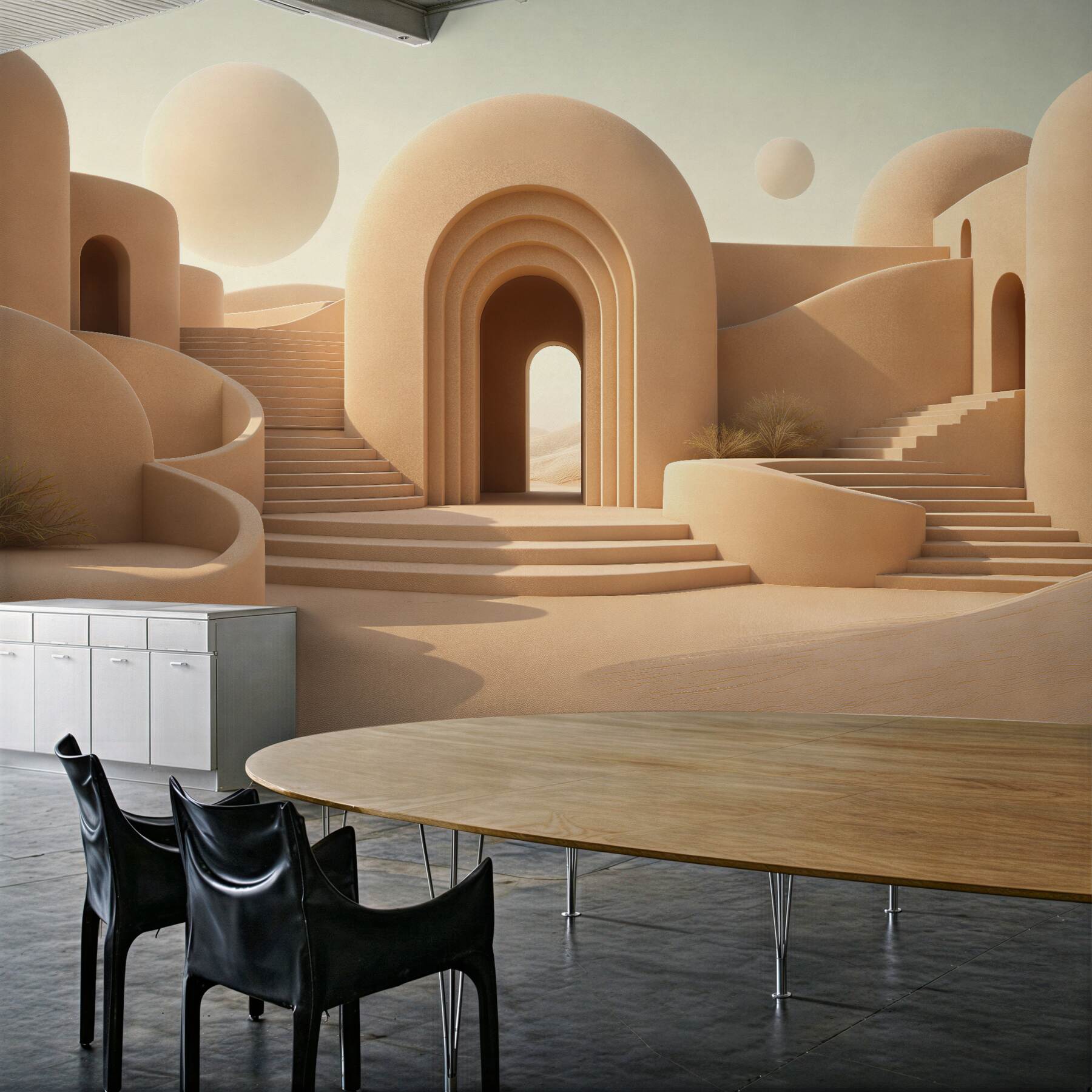 Fototapeten Beige Bögen der Wüstenarchitektur