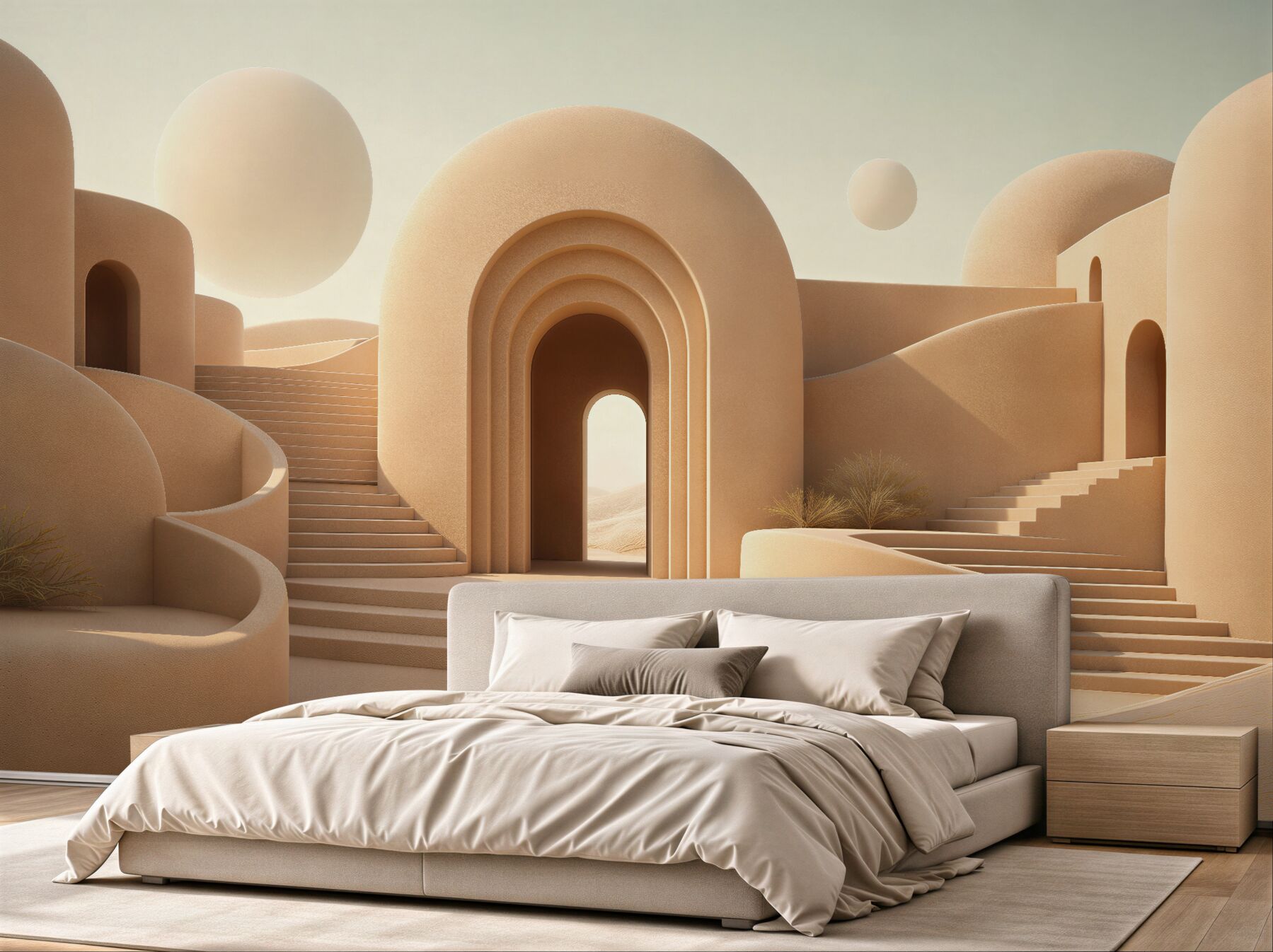 Fototapeten Beige Bögen der Wüstenarchitektur