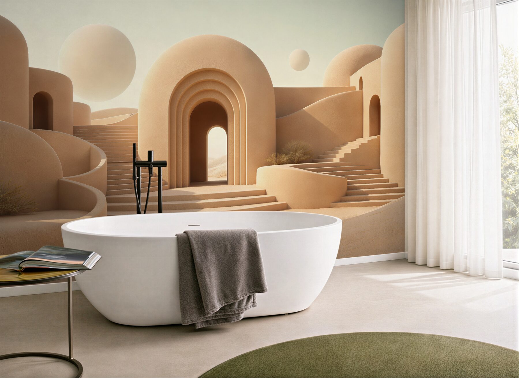 Fototapeten Beige Bögen der Wüstenarchitektur