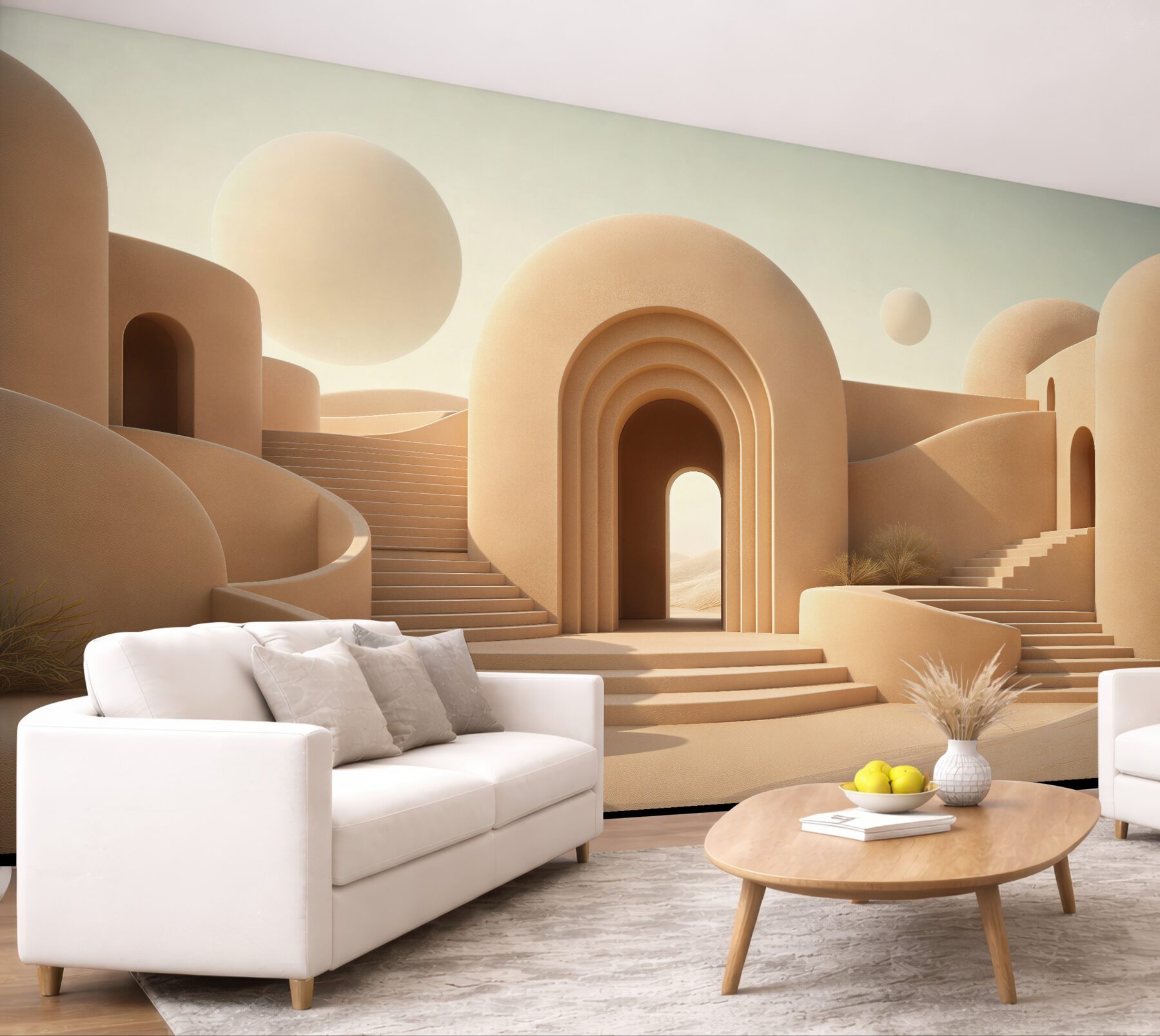 Fototapeten Beige Bögen der Wüstenarchitektur