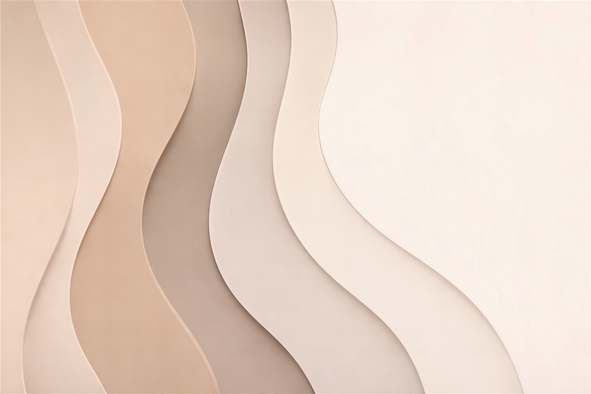 Fototapeten Beige wellenförmige 3D-Schichten