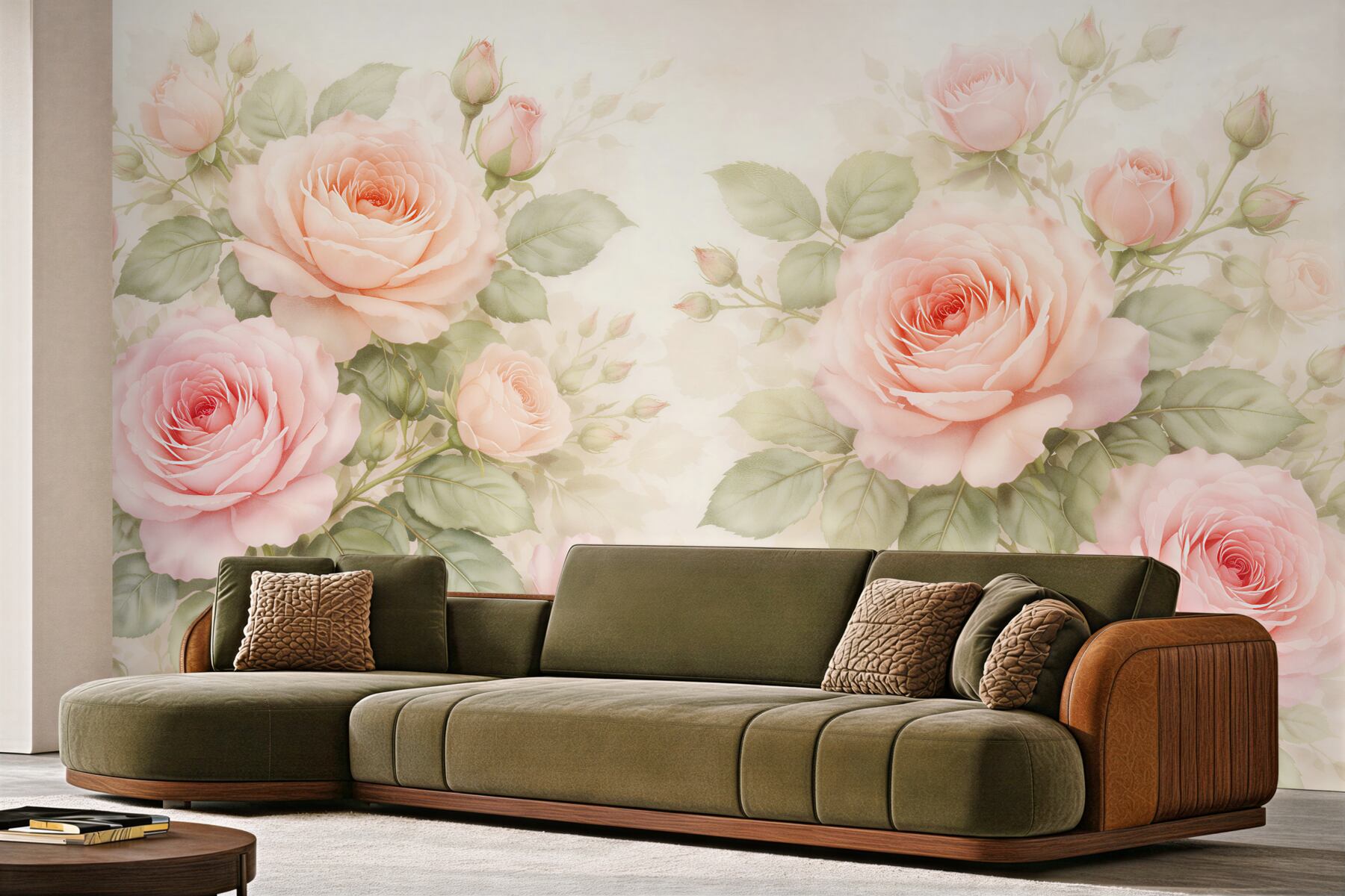 Fototapeten Zarte Rosen im Vintage-Stil